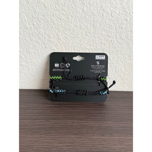 DC Comics Green Lantern & Blue Lantern Best Friend Cord Bracelet Set - Picture 2 of 2